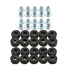 20Pcs Motorcycle Rubber Grommets   For Fairing Spare Accessory Black
