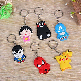 Combo 14 móc khóa silicon hình thú động vật hoạt hình treo chìa khóa
