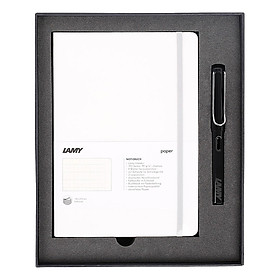 Lamy Notebook A5 Softcover White + Lamy Safari Shiny Black - GSNSa0027