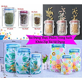 Mua 9 Túi Đựng Thực Phẩm Trong Suốt Khóa Zip Tái Sử Dụng Nhiều Lần  Chống Ẩm Mốc