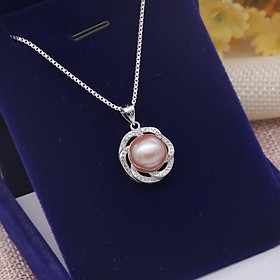 Dây chuyền bạc ngọc trai màu tím tự nhiên M-1204 Tim Bảo Ngọc Jewelry