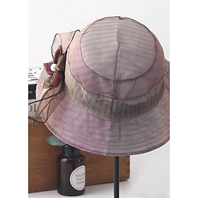 Nón vải rộng vành đi biển thắt nơ HQC201