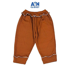 Quần Legging dài bé gái họa tiết Gân Nâu Thun cotton - AICDBGY77EFH - AIN Closet