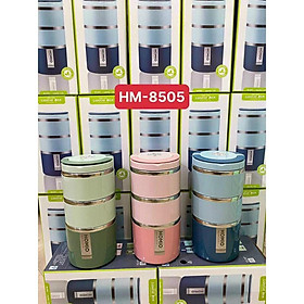 Hộp Đựng Cơm Văn Phòng 3 Tầng HOMIO 8505 Chất Liệu Inox 304 An Toàn Tiện Lợi - Giao ngẫu nhiên