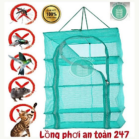 Mua 35X35X60CM Lồng lưới treo 4 tầng để phơi cá khô có thể xếp gọn - hàng Việt Nam chất lượng cao
