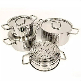 Mua BỘ nồi inox .3 lớp đấy liền cao cấp inox 304