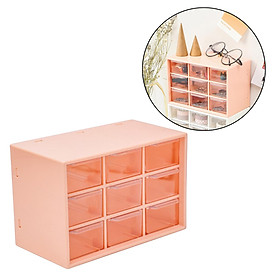 Plastic Desktop Stackable Craft Small Parts 9 Drawers Organizer Containers Cabinet Storage Boxes with Compartments Stationery Household Item Container