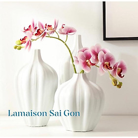 Mua Hoa giả - Cành lan hồ điệp 5 bông nhân tạo chất liệu PU cao cấp  hoa lụa trang trí cao cấp