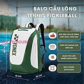 Balo Cầu Lông Tennis YONNEX nhiều màu SIze 47 đến 50cm phù hợp học sinh sinh viên chống thấm nước siêu bền ngăn giày riêng