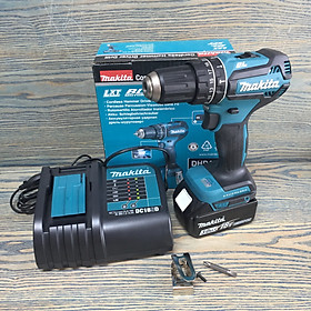 Máy khoan búa, vặn vít dùng pin 18V không chổi than Makita (Kèm sạc và 1 pin 3.0Ah)