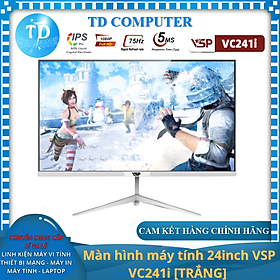 Mua Màn hình máy tính 24inch VSP VC241i  TRẮNG  (23.8  IPS FHD 75Hz  HDMI+VGA) - Hàng chính hãng TECH VISION phân phối