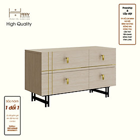 [Happy Home Furniture - 100% GỖ TỰ NHIÊN] JOCASTA, Tủ lưu trữ 4 ngăn kéo - Chân sắt, 90cm x 35cm x 52cm (DxRxC), THK_170