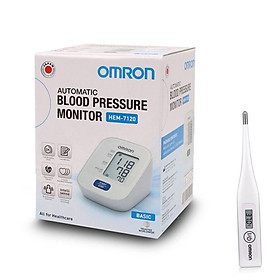 Máy Đo Huyết Áp Bắp Tay Omron HEM 7120 + Tặng 1 Nhiệt Kế Điện Tử Omron MC 246 - Thương Hiệu Số 1 Thế Giới