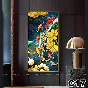 Mua Tranh treo tường canvas 1 bức phong cách hiện đại Bắc Âu 17  tranh cửu ngư quần hội trang trí phòng khách  phòng ngủ