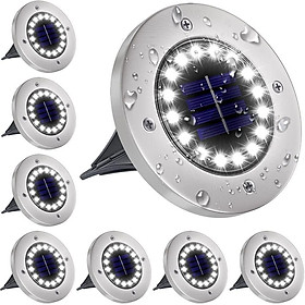 1 chiếc Đèn năng lượng mặt trời ngoài trời với 16 đèn LED, Đèn mặt đất sáng ngoài trời Đèn đĩa năng lượng mặt trời không thấm nước cho lối đi Sân vườn Bãi cỏ Lối đi lối vào