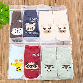 Set 4 đôi tất pony kid có dế chống trượt cao cấp cho bé hình dễ thương