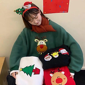 Áo Thun Sweater Họa Tiết Giáng Sinh đáng yêu 4 Màu
