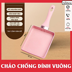 Chảo Vuông Chảo Đá Chống Dính Làm Bánh Chống Dính Vân Đá Dùng Được Trên Mọi Loại Bếp Chảo Đúc Bằng Đá Ceramic