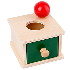 Đồ chơi giáo cụ Montessori cho bé 0-3 tuổi. Hộp Thả Đồng Xu và thả bóng Montessori. Kích thước 12x12cm