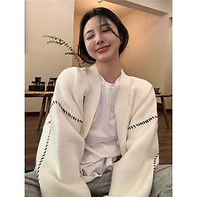 Áo khoác len cardigan nữ dáng dài thời trang Hàn Quốc
