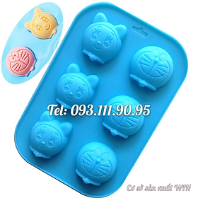 Mua Khuôn silicon làm bánh  rau câu  socola 6 Doremon  Doremi – Mã số 1288