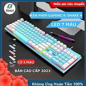 Bàn Phím Giả Cơ Máy Tính Gaming LED 7 Màu K-Snak4 Có Dây, Có Led RGB Cực Đẹp, Phím Gõ Êm Phù Hợp Với Công Việc Văn Phòng-Hàng Chính Hãng