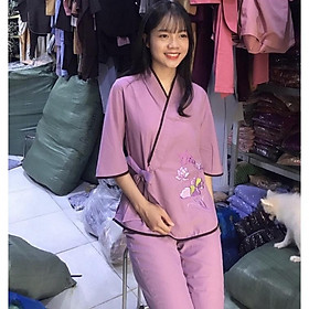 Đồ Lam Đi Chùa # Nhật Nơ Hoa Thêu # Đồ Bộ # Quần Áo # Nữ # Vải Mát