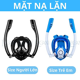 Mặt nạ bơi lặn biển xoay 360 độ full face 2 ống thở đôi có mount gắn Gopro và ốp chụp dành cho Iphone Legaxi
