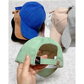 Mũ/nón lưỡi trai chất nhung gân unisex ‍