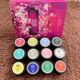 Set gel vẽ nổi 12 màu Hulian, gel vẽ móng