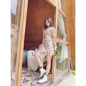 Đầm trắng kem hoa cột eo Malory Dress Gem Clothing SP060282