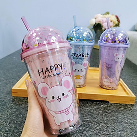 LY GIỮ NHIỆT NHŨ KIM TUYẾN 3D HÌNH KHỦNG LONG , CHUỘT CON, MÈO.. CỰC CUTE - CỐC PHA LÊ HAI LỚP CÁCH NHIỆT CÓ TẶNG KÈM ỐN