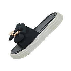 Fashion Sandals Women Platform Slippers Bow Tie Shoes Anti Slip Slip on Sandals Flat Slippers for Street Summer Beach Holiday