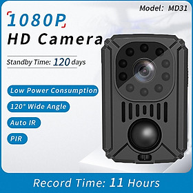 2022 Camera mini Full HD 1080P Máy quay phim nhìn đêm Micro Camares Sport DV Video Camera bỏ túi nhỏ PIR cho cuộc họp làm việc tại nhà Màu sắc: Đen