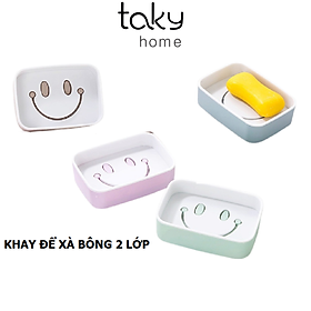 Khay Nhựa 2 Lớp - Để Bánh Xà Bông, Giúp Xà Phòng Luôn Khô Ráo, Sạch Sẽ, TakyHome 4036