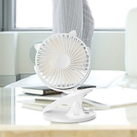 Mua Quạt mini tích điện để bàn có kẹp đế   xoay ( Tặng kèm pin )