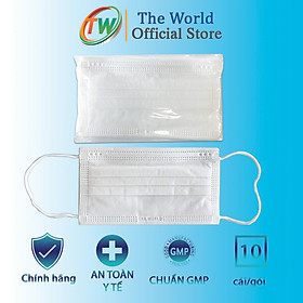[ Gói 10 cái ] Khẩu trang y tế 4 lớp The World kháng khuẩn, bụi mịn - Hàng Chính Hãng The World