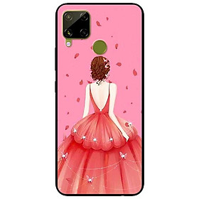 Ốp lưng dành cho Realme C15 mẫu Cô Gái Váy Hồng