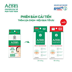 Miếng dán mụn giúp giảm mụn sưng viêm Acnes Clear Patch (24 Miếng)