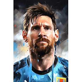Mua Quà tặng cho tâm | Tranh nghệ thuật chân dung cầu thủ Messi | Tranh canvas (STA_Messi_01)