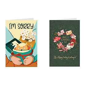 Thiệp xin lỗi sorry - Combo 2c thiệp Greenwood (480)