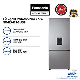 [Giao hàng Toàn quốc] Tủ lạnh Panasonic Ngăn đông mềm diệt khuẩn 377L NR-BX421GUS9 - Tiết kiệm điện với bộ đa cảm biến Econavi - Mặt thép - Hàng chính hãng