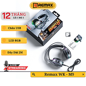 Mua Tai nghe gaming chụp tai Remax máy tính chơi Game WK M9 có mic tích hợp đèn LED cho Pc / Ps4 Gameming có dây Gaming Headp - Hàng Chính Hãng Remax