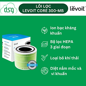 Mua Lõi Lọc Nấm Móc Và Vi Khuẩn Cho Máy Lọc Không Khí Levoit Core 300 RF-MB | Bộ Lọc HEPA 3 Lớp | Hàng Chính Hãng