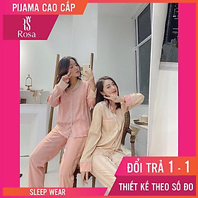 - Set Pijama Lụa Gấm Dài Cao Cấp - Mã L214