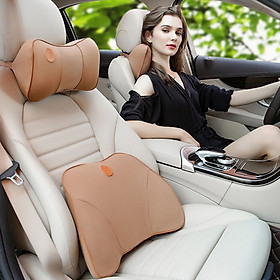 Bộ gối tựa đầu và tựa lưng ô tô,xe hơi chất liệu Cao Su Non Cao Cấp-SIÊU ĐÀN HỒI