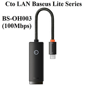 [[ Type-C ra LAN ] Hub / đầu chuyển cổng type-C ra cổng mạng  LAN RJ45 Baseus Lite Series BS-OH004 / BS-OH003 - Hàng chính hãng