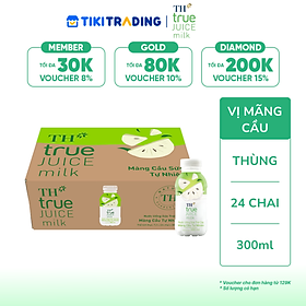 Thùng 24 chai nước uống sữa trái cây Mãng Cầu Tự Nhiên TH true JUICE milk 300ml