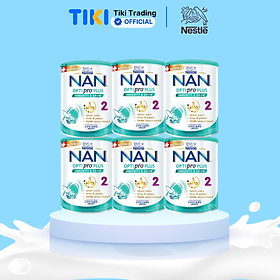 Thùng 6 lon Sản Phẩm Dinh Dưỡng Nestlé NAN OPTIPRO PLUS 2 800g/lon