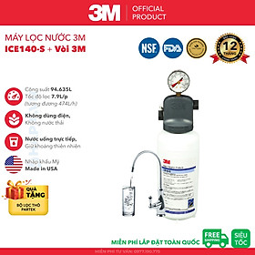 Máy Lọc Nước 3M BREW110-MS | BREW120-MS | ICE140-S Chuẩn Nước Khoáng Uống Trực Tiếp - Nhập Khẩu Mỹ, Hàng Chính Hãng 3M - BREW110MS BREW120MS ICE140S HF10-MS HF20-MS HF40-S - 3M ICE140-S (94.635L, kèm vòi)